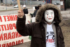 Demonstration mot USA:s intervention i Colombia