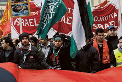 Stor folklig protest mot Israel