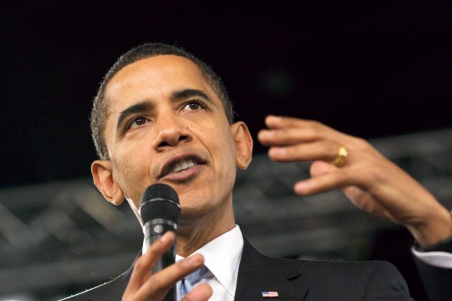 Obama kampanjar för krig