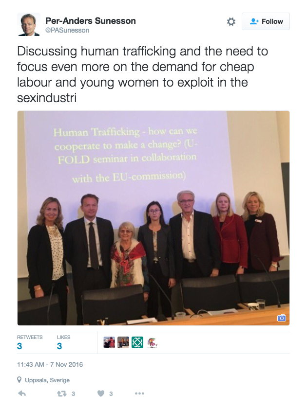 Traffickingambassadör på möte med abortmotståndare