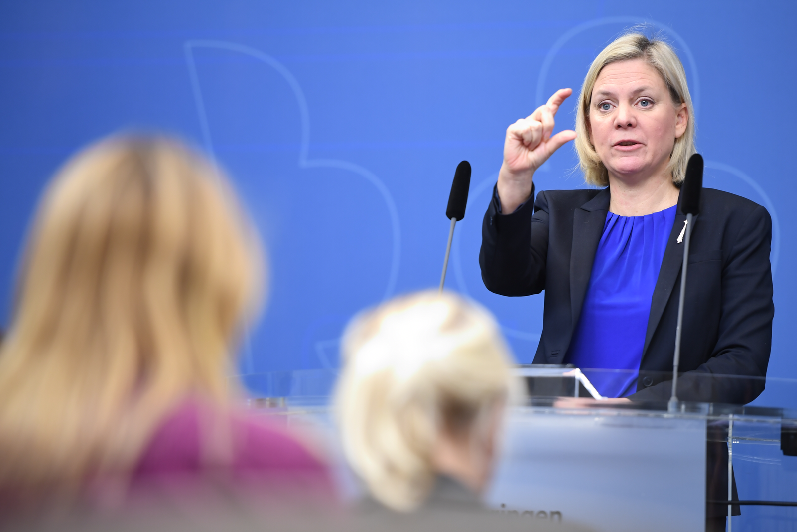 Porta Magdalena Andersson från finansdepartementet