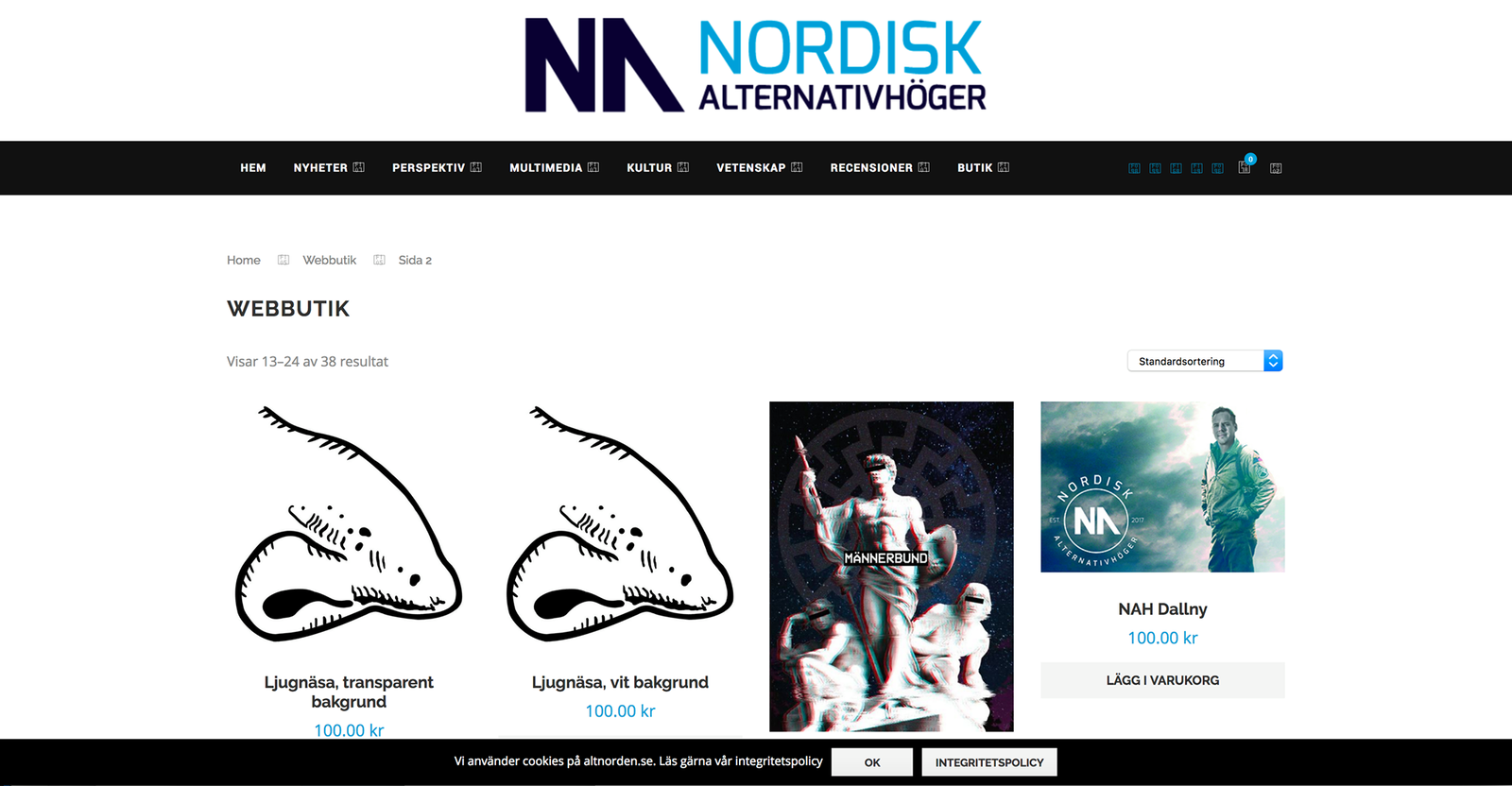 Nordisk Alternativhögers butik stängd