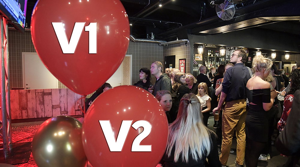 Dela upp V i två partier
