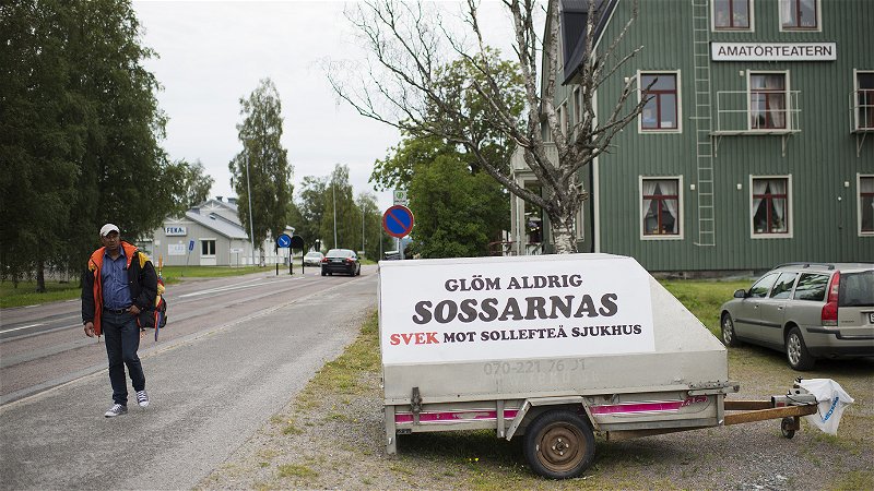 Protest mot Socialdemokraternas nedläggning av BB-avdelningen på Sollefteå sjukhus. Foto: Izabelle Nordfjell/TT.