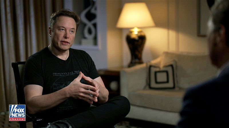 I en omtalad intervju med Fox News säger Elon Musk att den västerländska civilisationen hotas av lågt barnafödande. Foto: Fox News/AP.