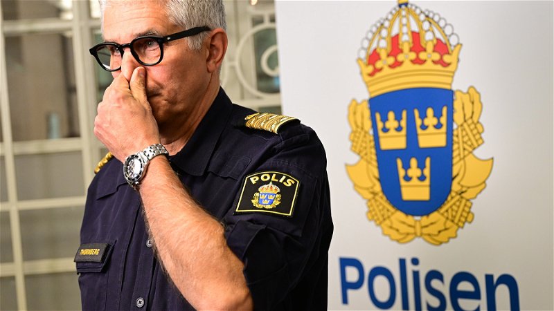Rikspolischef Anders Thornberg skulle behöva hålla fler och öppnare presskonferenser, för att höja nivån på samtalet om gängvåldet. Foto: Jonas Ekströmer/TT.