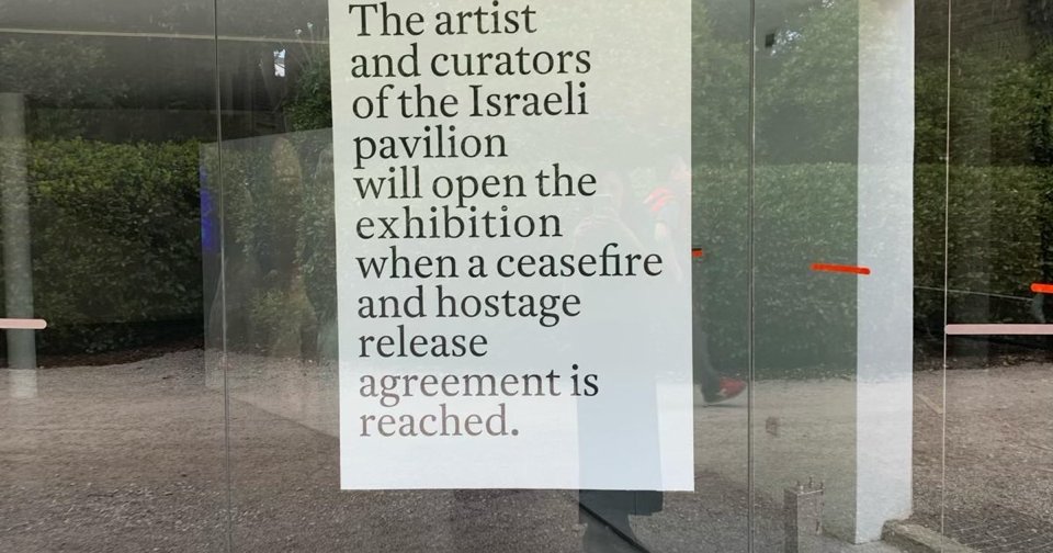 Artist closes Israel’s pavilion at the Venice Biennale
