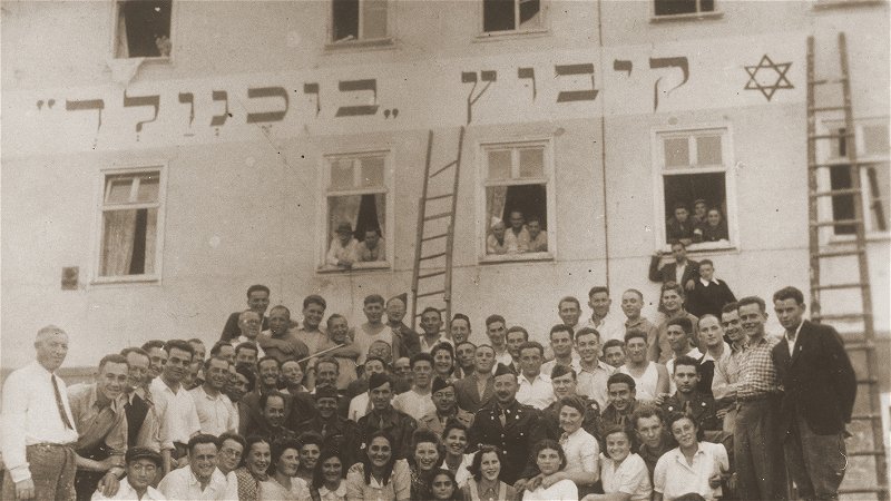 En grupp överlevare startade Kibbutz Buchenwald i en nazists tidigare lyxvilla i tyska Geringshof 1945, med drömmar om att flytta till Palestina. Foto: Eva Tuchsznajder Lang/United States Holocaust Memorial Museum.
