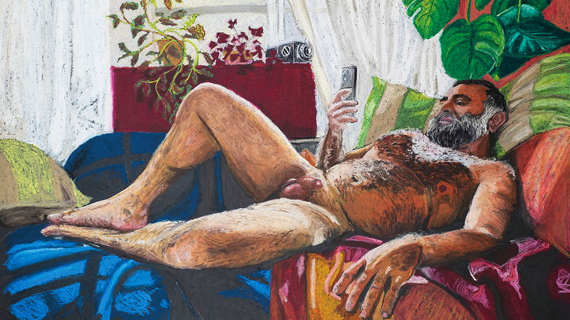 Bild: Sofia Johansson ”Reclining nude”, 2024, olja på papper.