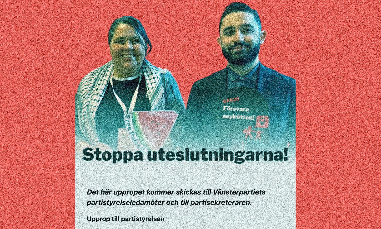 Uteslutna vänsterpartister får stöd av upprop
