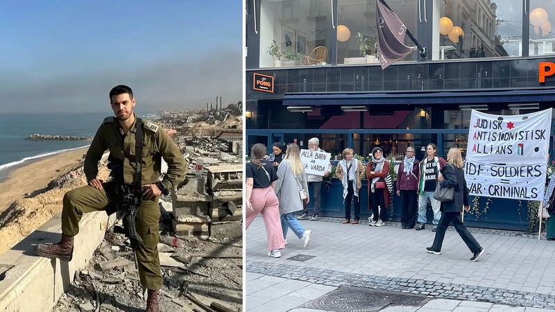 IDF-soldaten Eldar Maider (t.v.) och Hillelskolan i Stockholm (t.h.). Foto: Privat / Judiska ungdomförbundet.