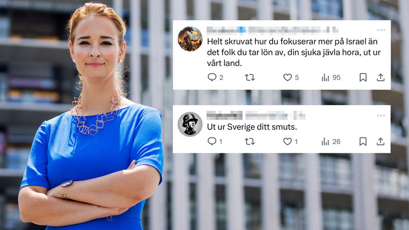 Två av kommentarerna i Alice Teodorescus kommentarsfält. Foto: Caisa Rasmussen/TT / X (skärmavbild).