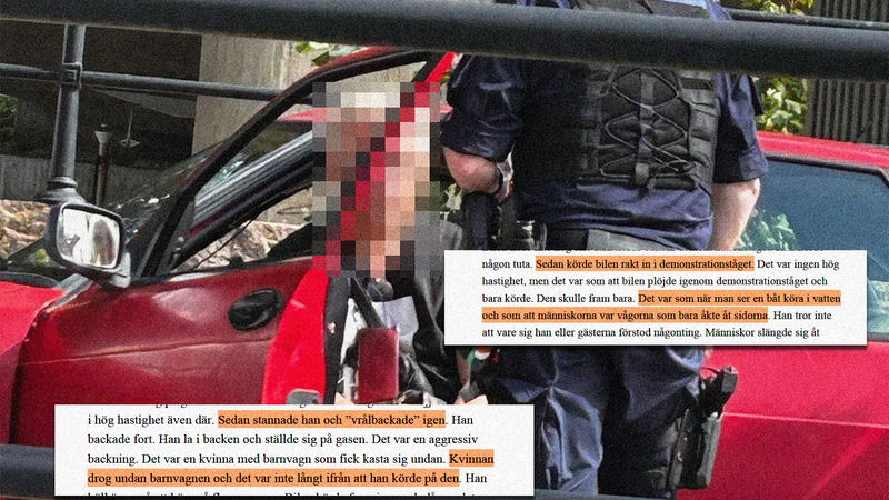 Mannen fotograferades av en privatperson i samband med bilattacken. Foto: Privat / Borås Domstol.