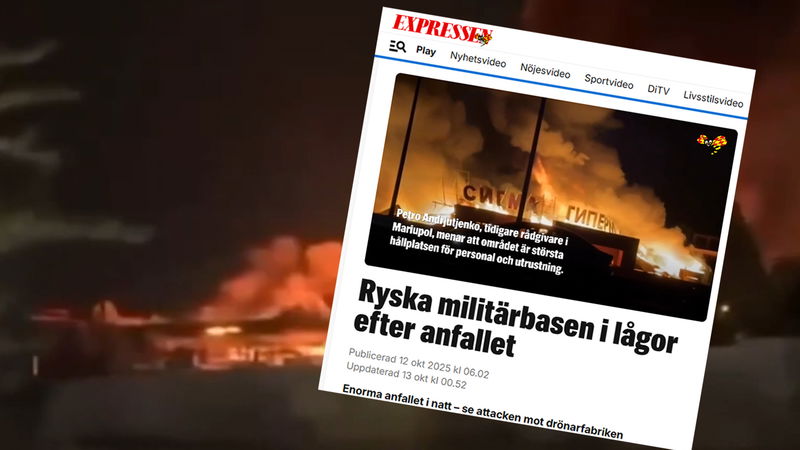 Klipp från den polska propaganda-kanalen Visegrad 24 förekommer fortfarande i svenska nyhetsmedier. Foto: Visegrad 24/X, Expressen.