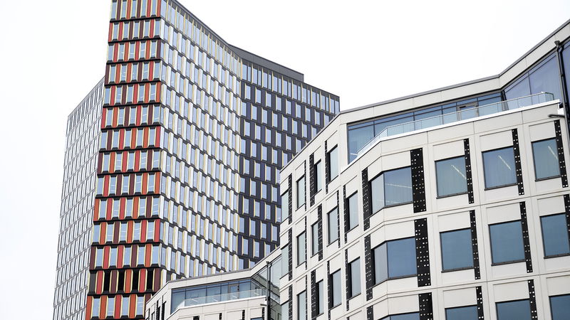 Utbetalningsmyndigheten skulle till en början ha legat i Södertälje, men hamnade i nybyggda lokaler 
vid Gullmarsplan i Stockholm. Foto: 