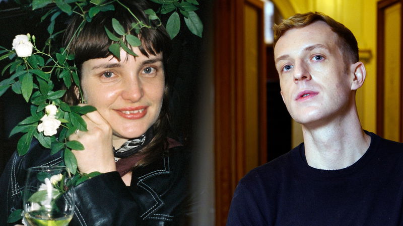 Den svenska kritikern Sanna Samuelsson och den franska författaren Édouard Louis. Bild: Privat / Jessica Gow/TT.