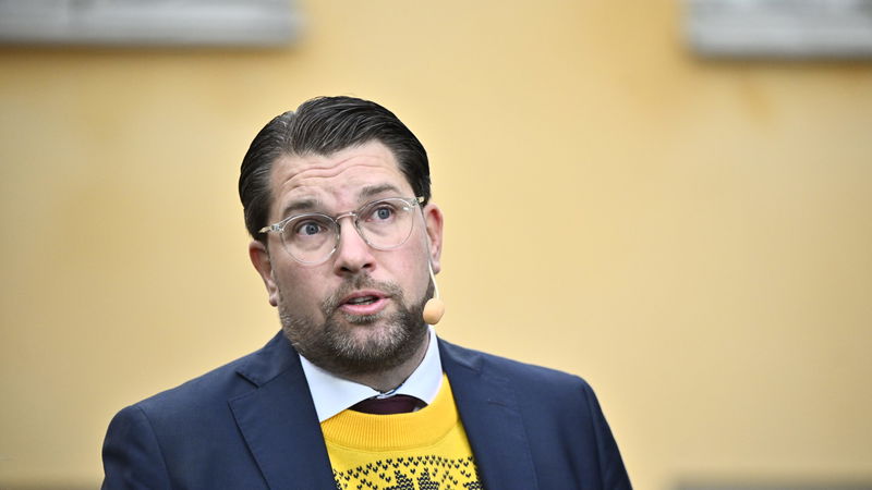 Sverigedemokraternas partiledare Jimmie Åkesson vid en pressträff i Strängnäs i december. Foto: Christine Olsson/TT