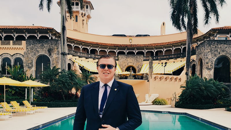 Hepaticas styrelseledamot Andreas Palmlöv jobbar för att knyta SD närmare Trump. Foto: Privat.