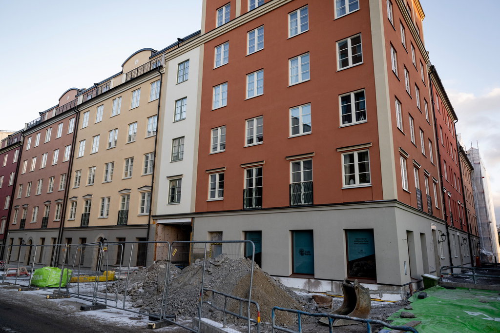 Christine Olsson/TT FASAD. Bostadsområdet Nacka Grace, i 1920-talsstil, under uppbyggnad.