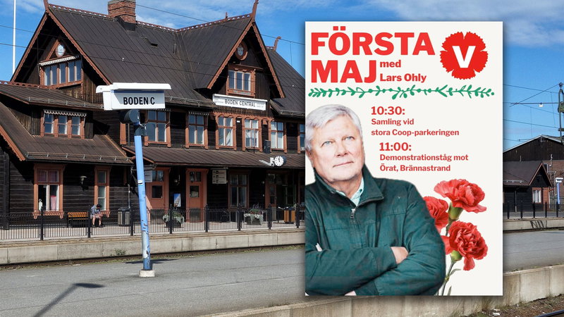 Lars Ohly är dragplåster för Vänsterpartiet i Boden på 1 maj. Bild: Wikimedia / Vänsterpartiet Boden.