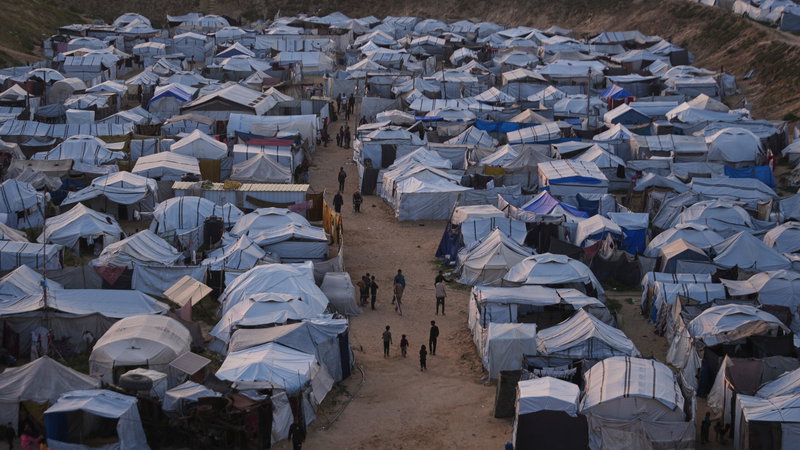 Tält i Khan Yunis, Gaza. Foto: Abdel Kareem Hana/AP/TT
