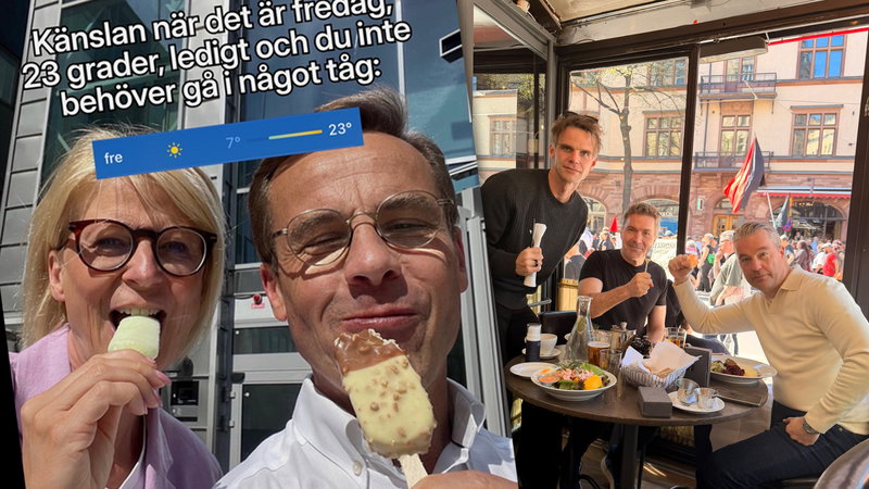 Med glassar, ölluncher och knutna nävar visade även högern att första maj handlar om klasskamp. Foto: skärmdump/Instagram/X.