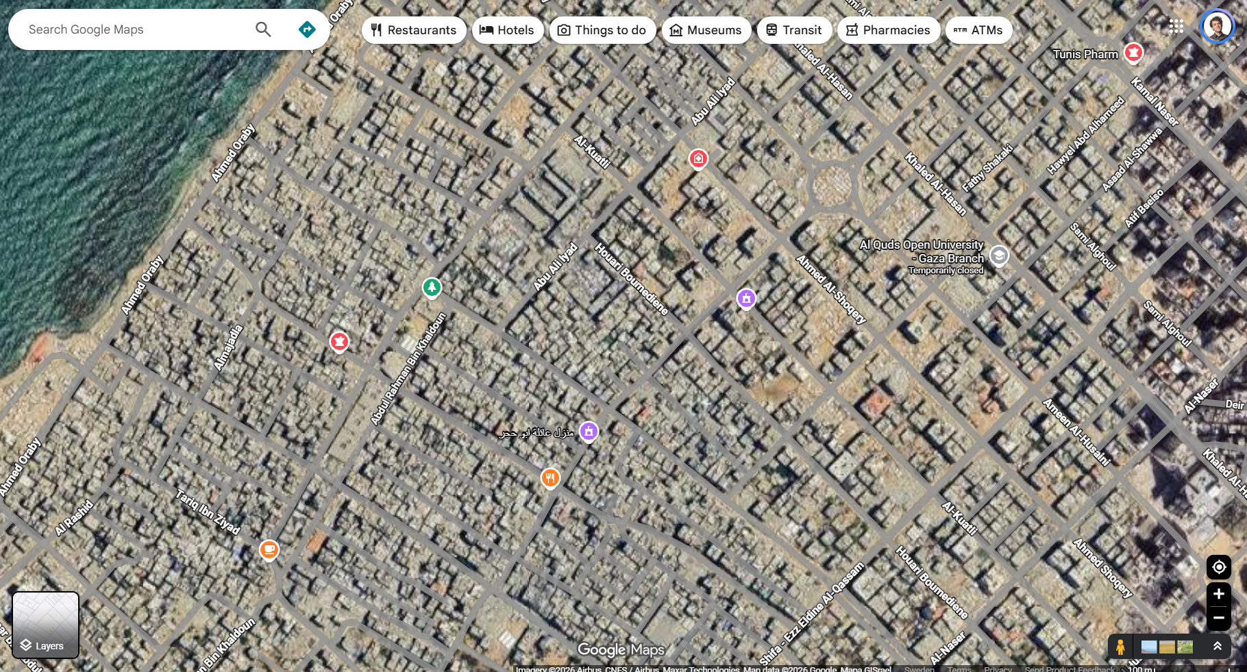 Googles nya kartbilder visar Gaza i ruiner